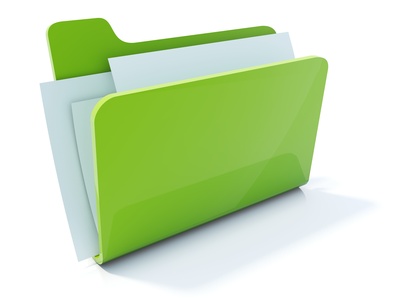 Full green folder icon isolated on white